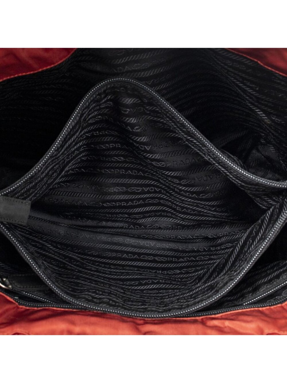 Prada Vintage Small Open Tote Red Nylon Canvas - Picture 9 of 10